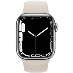 Apple Watch Series 7 41mm Refurbished | 4G | Silver with White Sport Band | 1-year Warranty | Accessories