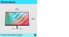 HP E27k G5 27" 4K IPS USB-C Moniteur Noir Reconditionné | 3840x2160 | HA | TI | SW | PI | HDMI | DP | USB-C | RJ45 | VESA | Garantie 12M