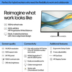 HP S5 Pro 524pn Reconditionné | Moniteur IPS WUXGA 24" | 1920x1200 | HDMI/DP/VESA | Garantie 12M