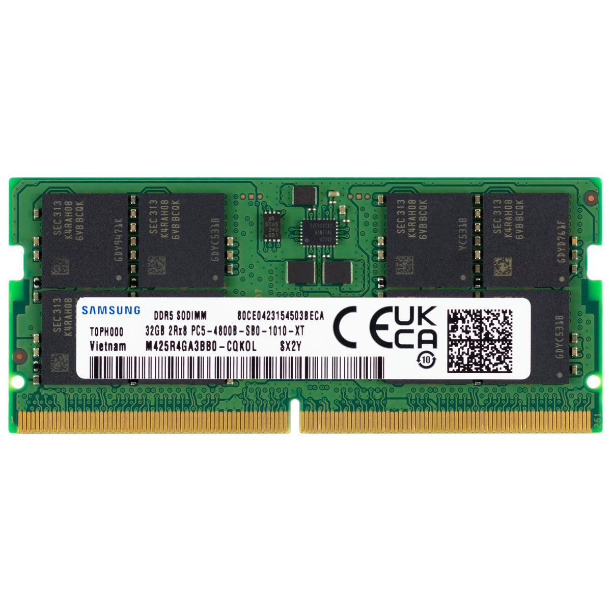 SAMSUNG | 32GB DDR5 PC5-38400 4800MHz SO-DIMM 262 broches 2Rx8 | 1 an de garantie