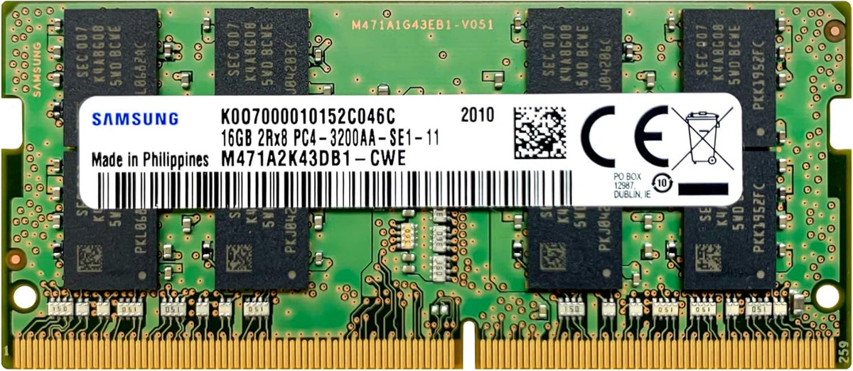 SAMSUNG 16GB DDR4 PC4-25600 3200MHz SO-DIMM 260-pin 1Rx8 | Top Quality Memory Module | 1 Year Warranty.