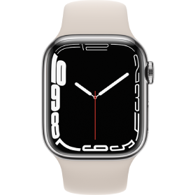 Apple Watch Series 7 41mm Refurbished | RVS Zilver 4G | Wit Sportbandje | 1 jaar Garantie | Accessoires