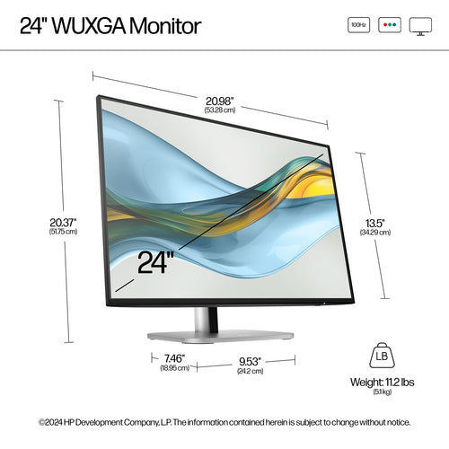 HP S5 Pro 524pn Reconditionné | Moniteur IPS WUXGA 24" | 1920x1200 | HDMI/DP/VESA | Garantie 12M